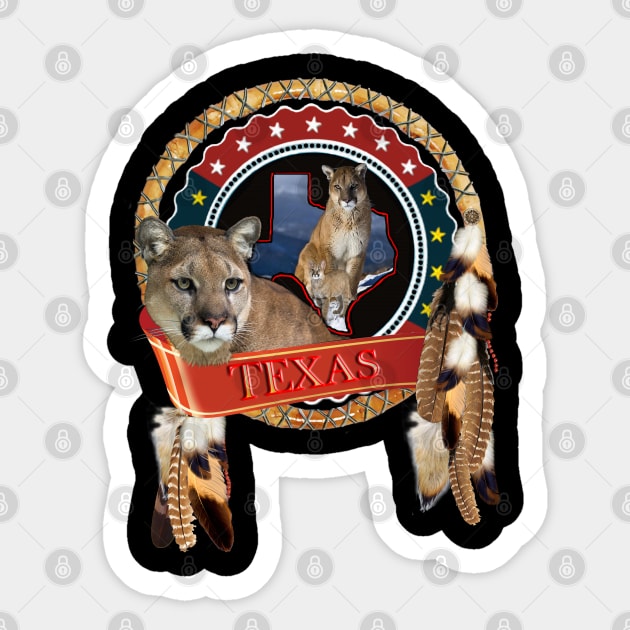 Mountain lion of Texas Sticker by Nadine8May